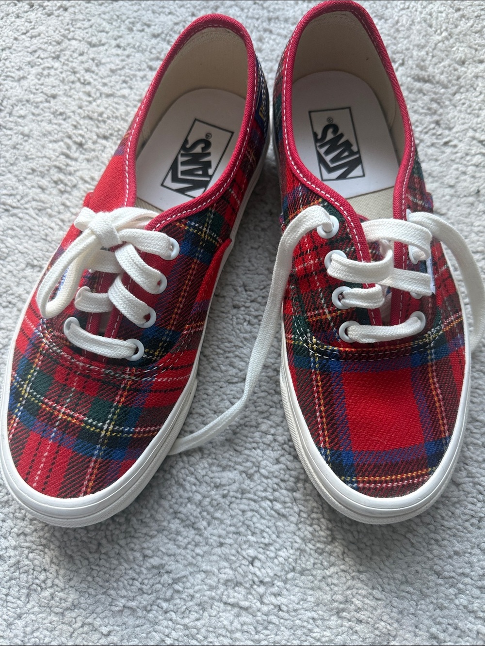 Vans Vault X Pendleton 44 DX Red Plaid Canvas Low-Top Sneakers